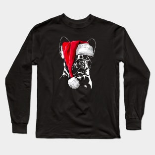 Funny French Bulldog Santa Christmas dog mom Long Sleeve T-Shirt